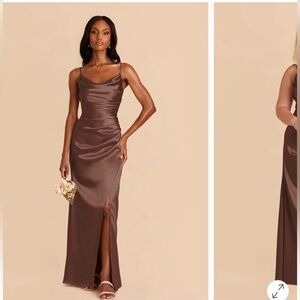 NWT Birdy Grey Chocolate Satin Maxi Dress 🤎